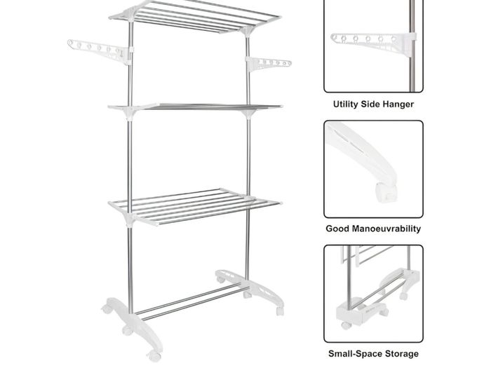 Heavy-Duty Stainless Steel & 3-Tier Rolling Clothes Drying Racks
