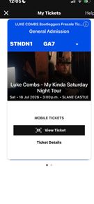 2 Luke combs tickets