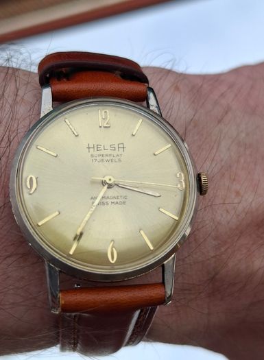 Vintage Helsa Superflat men's watch 1960s
