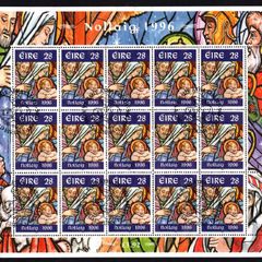 1996 Ireland Christmas Commemorative Stamp Sheetlet Fine Used with First Day Issue Cancel