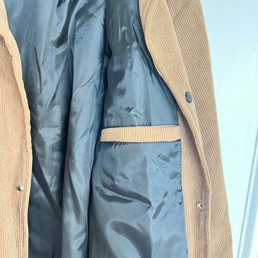 Mens 4XL Brown Corduroy Lined Trucker Jacket