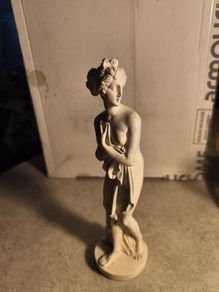Vintage Alabaster Venus Italica, Handmade in Greece. 8.5 inches Tall x 2.5 inches Wide