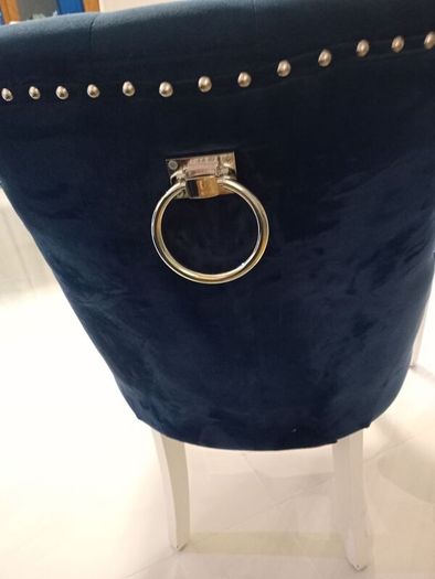 2 Blue Velvet Chairs