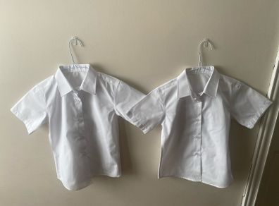 Lily & Dan white shirts (as new) age 6-7