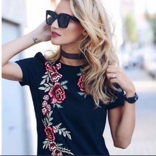 NEW - Zara Embroidered black midi dress UK 8