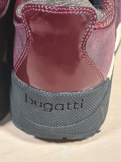 womens BUGATTI trainers metallic snakeskin purple pink zip up Size UK 5 EU 38