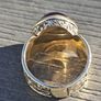 Vintage 9ct Yellow Gold Cabochon Amethyst Solitaire Ring Image 5
