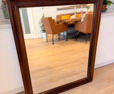 Mirror with wood trim