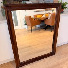 Mirror with wood trim