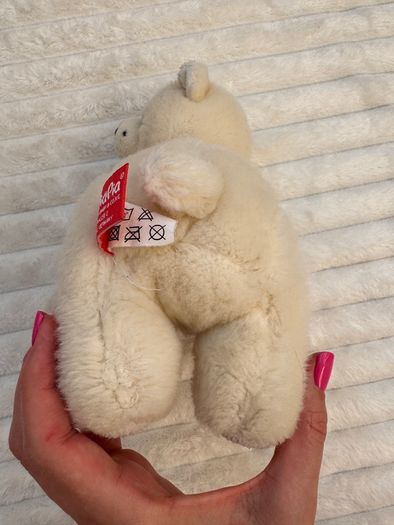 Pia Pia Club by Heinrich Bauer Germany white Bear Plush approx. 19 cm. Used Please see photos