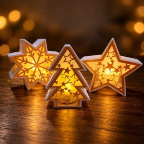 Christmas Tea Light Lanterns, Tree, Star or Snowflake 3D