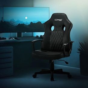 Gamers Chair  Computer Chair Office Racing  Gaming  Chair with Rocker Function, Black, Faux Leather, Ergonomic Office Chair with Armrest, Swivel Chair, Height Adjustable,