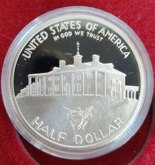 PROOF 1982 G.Washington 1/2 Dollar Silver Commemorative Coin Box COA