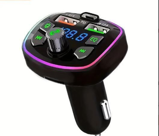 Car Charger with Voice Broadcast, Hands-Free Calling, MP3 Player