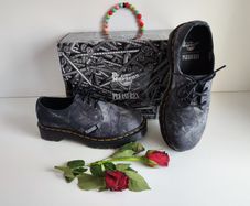 Dr Martens 1461 Bex Pleasures black grey shoes 3 eye Tie Dye Poly UK5 EU38 US7
