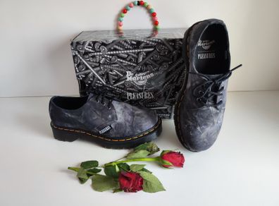 Dr Martens 1461 Bex Pleasures black grey shoes 3 eye Tie Dye Poly UK5 EU38 US7