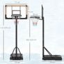 Height Adjustable Basketball Stand Net Set System, Freestanding Basketball Hoop and Stand with Wheels, 182-213cm - Black Image 2