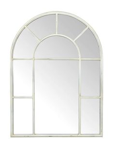 Arch Mirror with distressed metal frame - indoors or outdoors