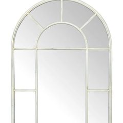 Arch Mirror with distressed metal frame - indoors or outdoors