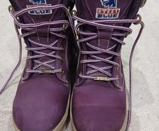 Ladies stee blue work boots