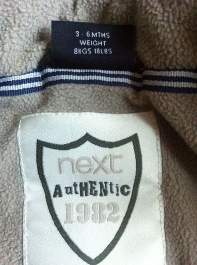 NEXT Boys Beautiful Warm Cosy Jacket (3-6mts) Upto 18lbs