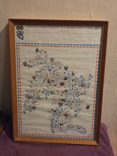 1960's German Weingut Ferd Pieroth winery Map