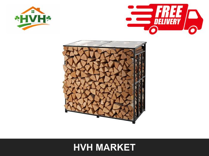 Outdoor Firewood Rack with Roof 143cm