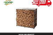 Outdoor Firewood Rack with Roof 143cm