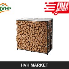 Outdoor Firewood Rack with Roof 143cm