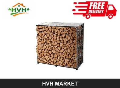 Outdoor Firewood Rack with Roof 143cm
