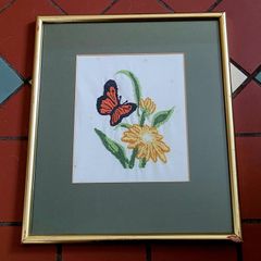 Vintage framed embroidery