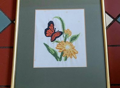 Vintage framed embroidery