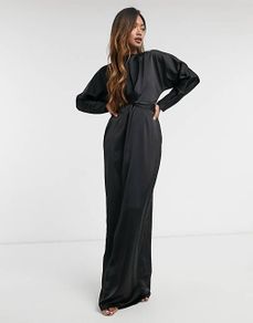 Asos Satin Wrap Front Dress