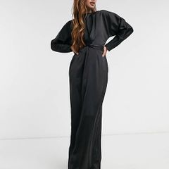 Asos Satin Wrap Front Dress