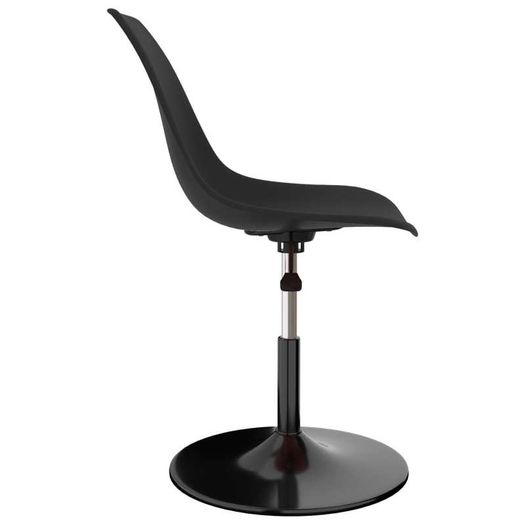 Swivel Dining Chairs 6 pcs Black PP