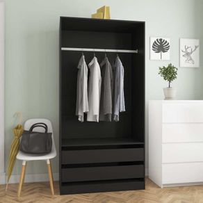 Wardrobe Black 100x50x200 cm Chipboard