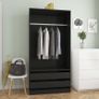 Wardrobe Black 100x50x200 cm Chipboard Image 5