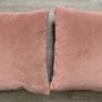Paoletti Pair Feather Filled Square Cushion 45cm - Dusty Pink & Navy Image 2
