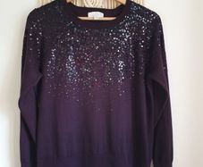The White Company Sequin Wool/ Cotton Knitted Jumper Size Uk 12