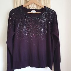The White Company Sequin Wool/ Cotton Knitted Jumper Size Uk 12