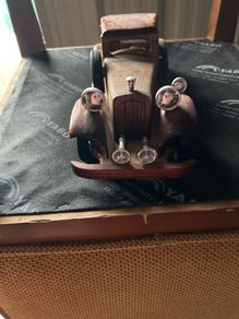 wooden model vintage car