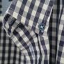 SELECTED HOMME Navy & White Superior Egyptian Cotton check shirt with button down collar Sz L - Rrp 75 (New) Image 8