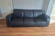 FREE - Natuzzi Black Leather 3 Seat Sofa