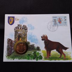 Ireland/United Nations : 1987 First Day 2p Coin and Stamp Cover - United Nations Cancel On The Reverse .