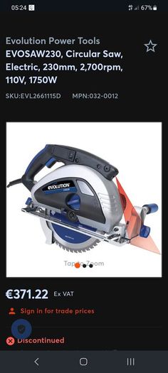 Evolution EvoSaw 230 steel cutting circular saw