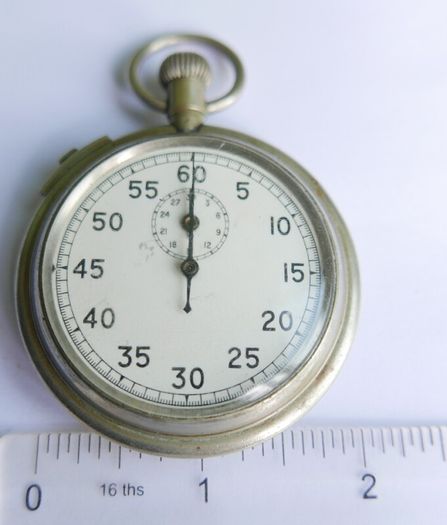 Military Pocket Watch Stopwatch Timer Antique CUPREL Dennison Watch Case (works well)