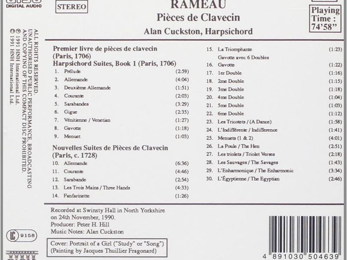 Rameau. Pieces de Clavecin. CD. Free Postage!