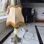 Vintage Midcentury Small marble Table lamp with cloth shade Image 9