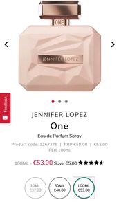 JENNIFER LOPEZ One Eau de Parfum Spray brand new