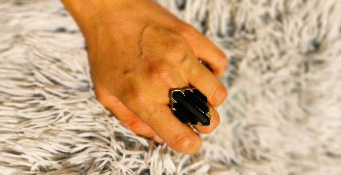 Statement Black Geometric Ring Bold & Elegant